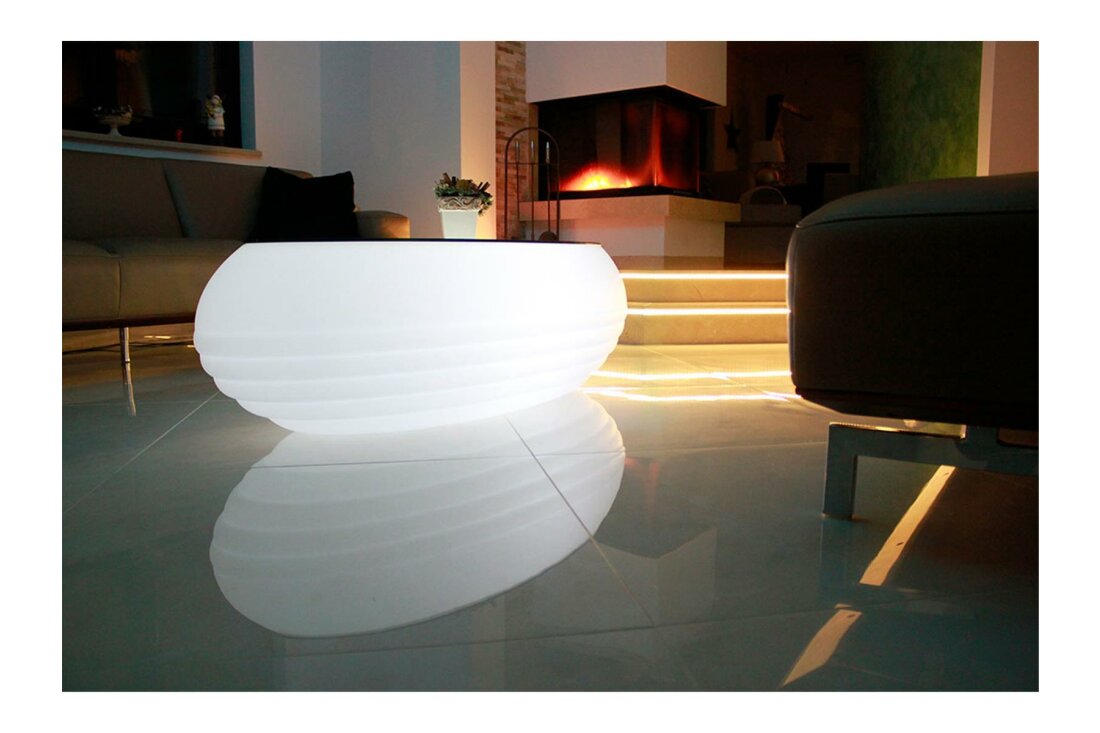 Designtisch Loungetisch LED Lounge Leuchtmöbel SKEWO Couchtisch Gastrotisch 